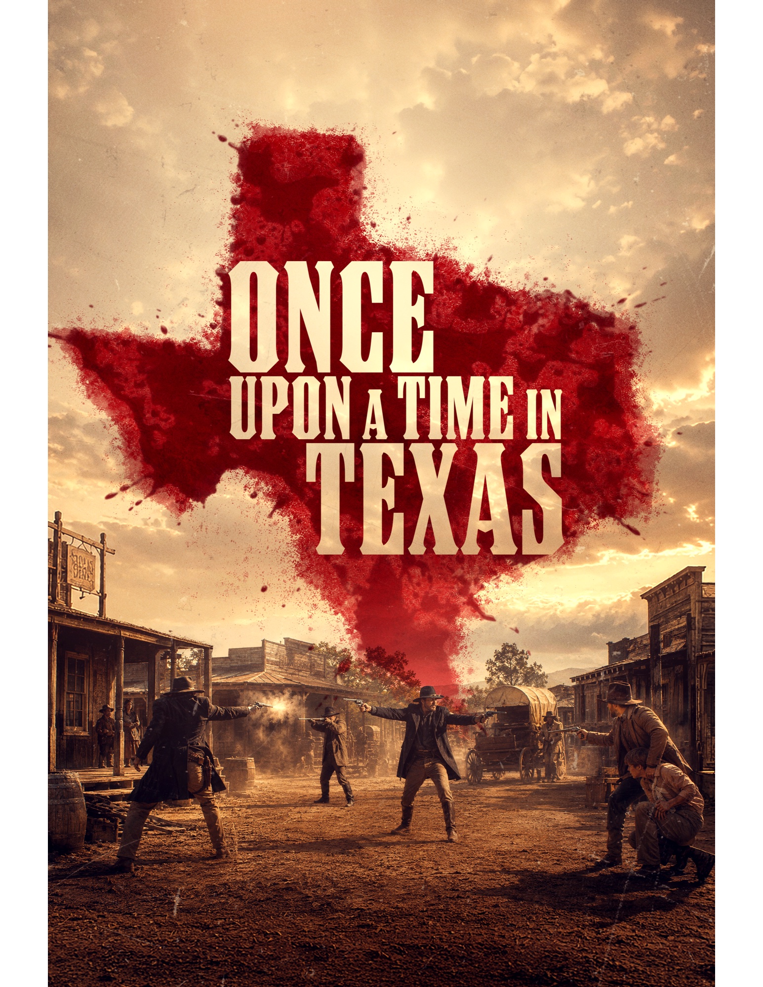 Once Upon a Time in Texas — cinematic key art one-sheet